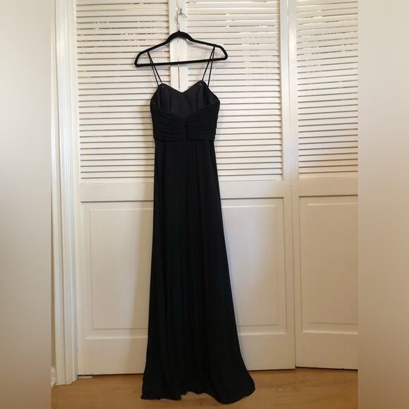 Watters & Watters Black Chiffon Floral Length Maxi Dress - Picture 5 of 7
